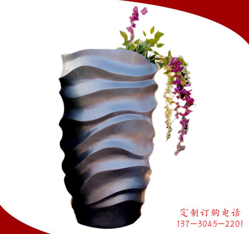 无锡不锈钢校园景观花盆雕塑