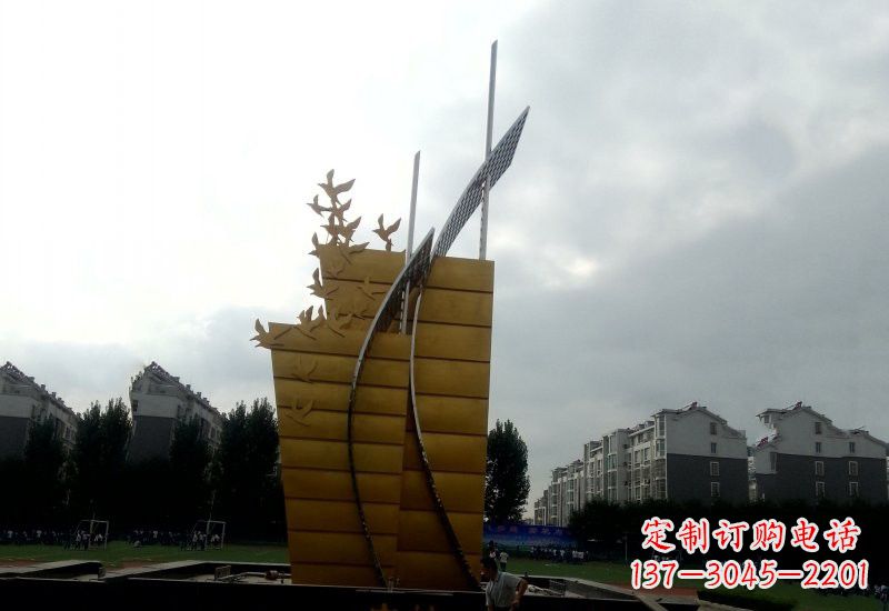 无锡不锈钢校园帆船雕塑引领新时代