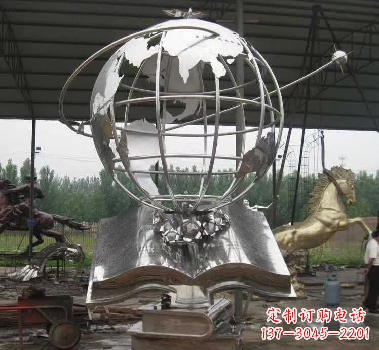 无锡不锈钢地球仪雕塑精美的自然之美