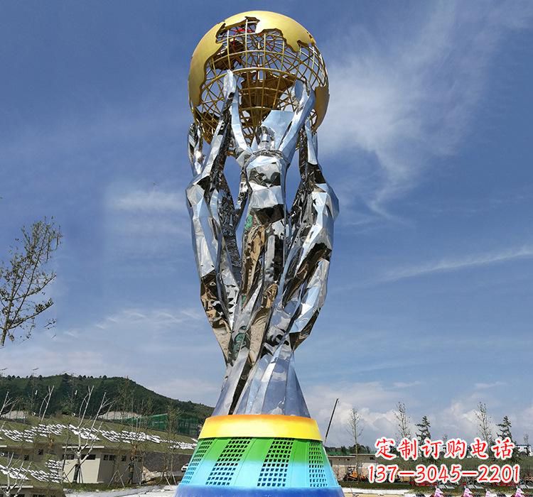 无锡不锈钢艺术地球仪雕塑精美的艺术装置