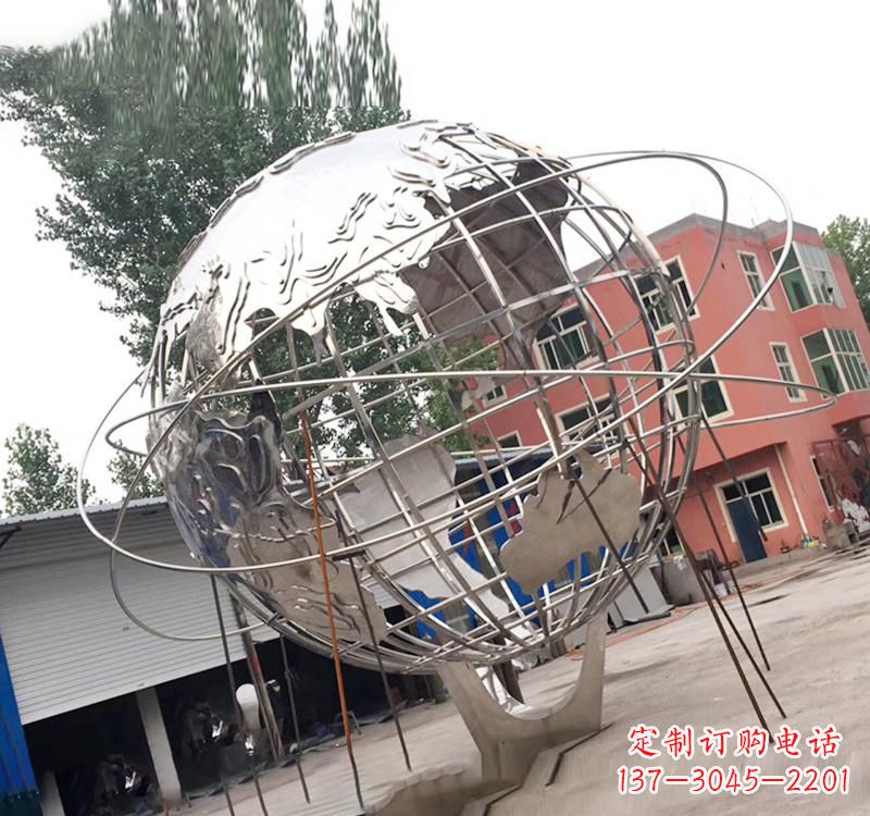 无锡不锈钢艺术镂空地球仪雕塑