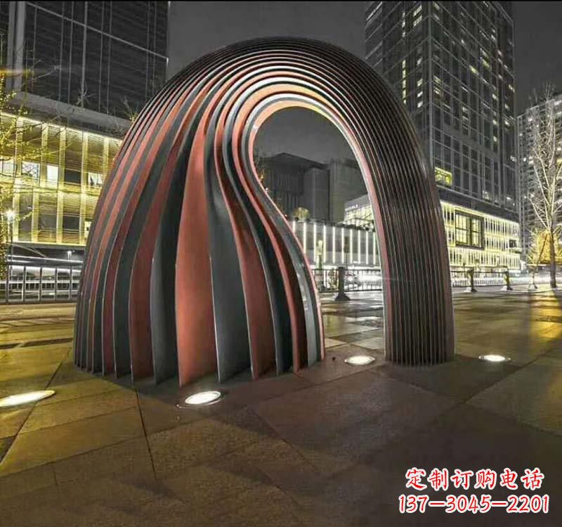 无锡不锈钢异形拱门雕塑精致古典风格