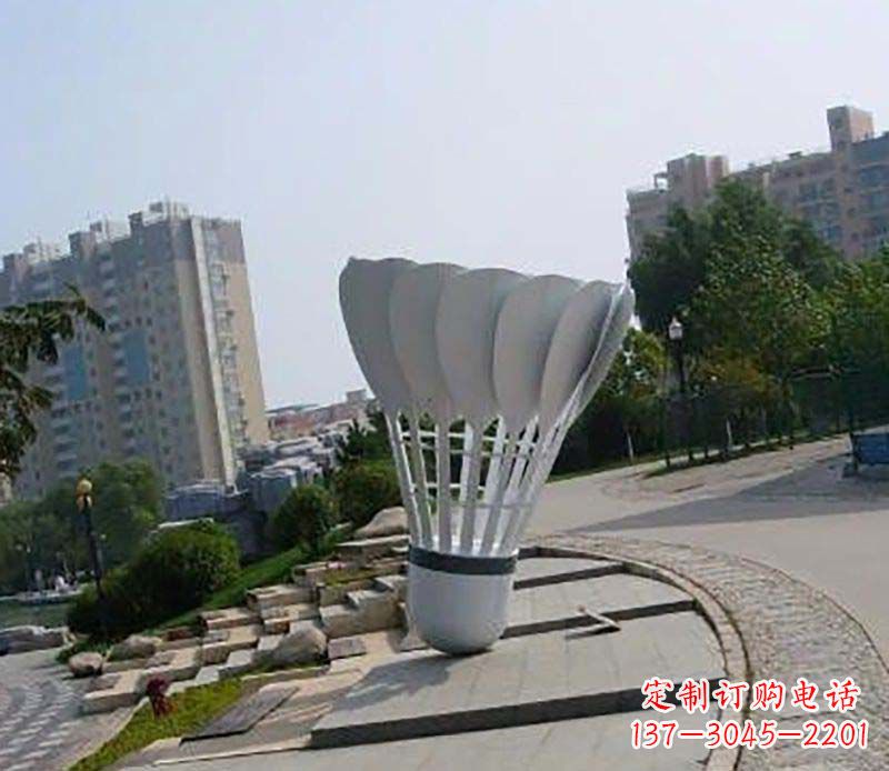 无锡不锈钢羽毛球雕塑1