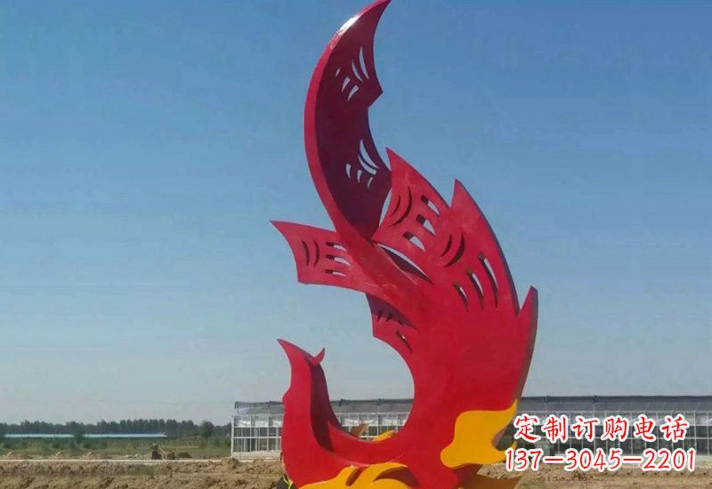 无锡凤凰雕塑传承不锈钢园林艺术