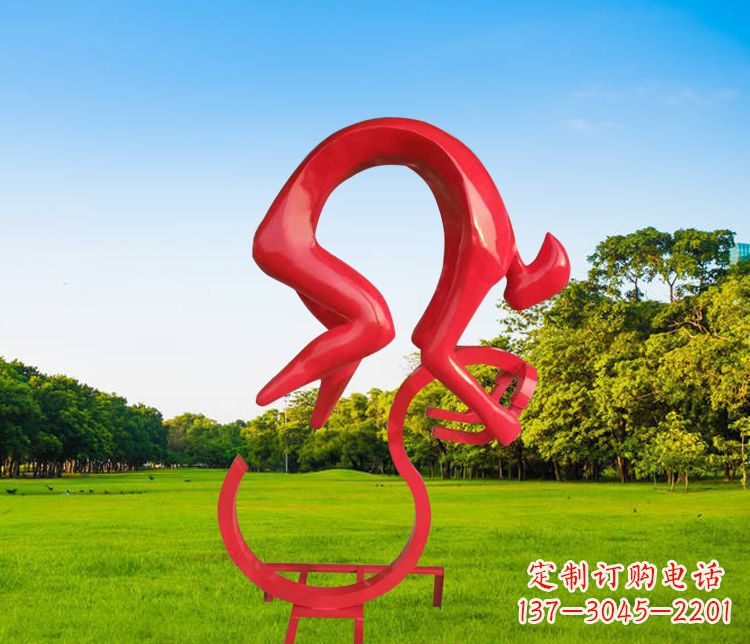 无锡不锈钢园林抽象骑自行车雕塑
