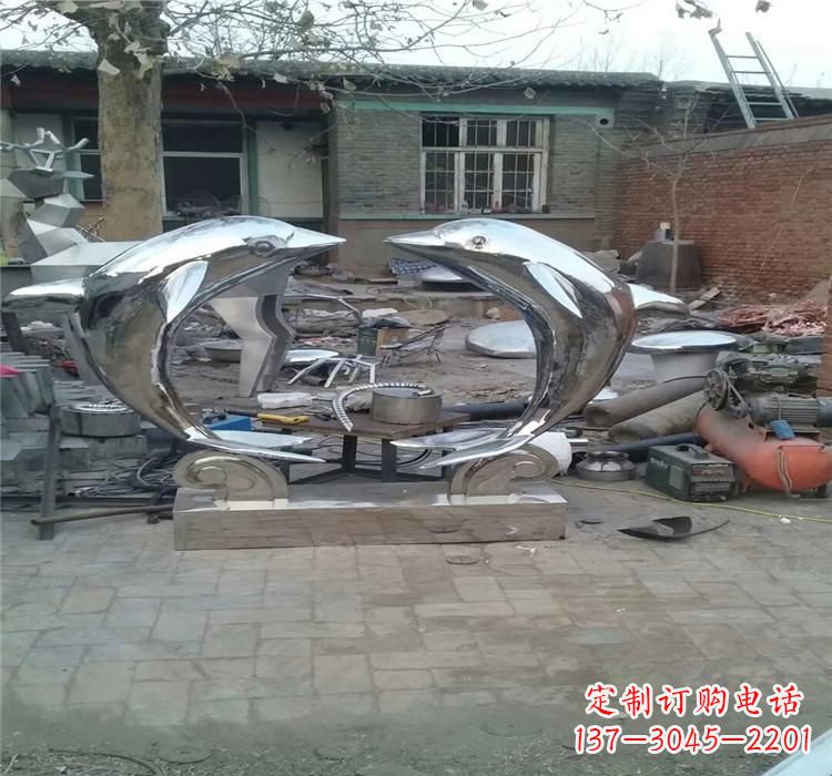 无锡不锈钢园林海豚雕塑