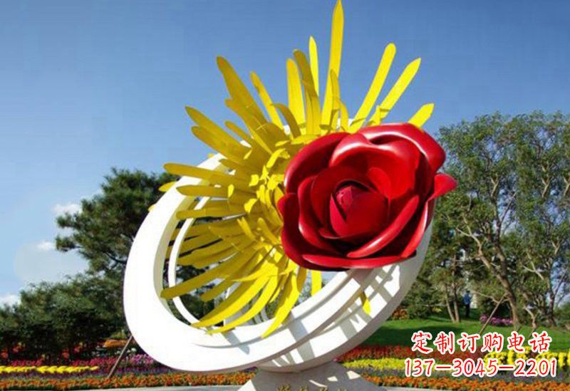 无锡不锈钢玫瑰花雕塑——给城市景观带来美丽