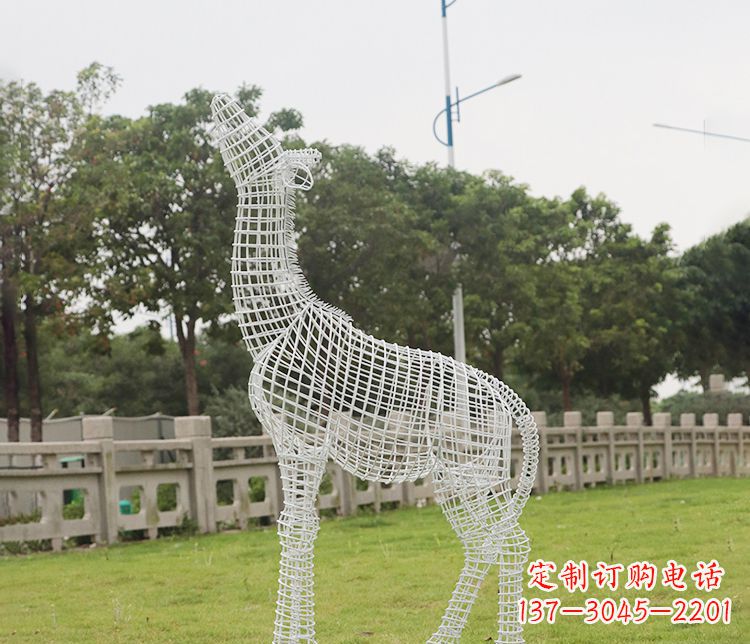 无锡不锈钢园林镂空长颈鹿雕塑