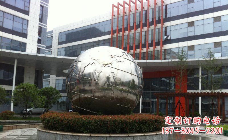 无锡不锈钢圆球地球雕塑描绘地球的美丽