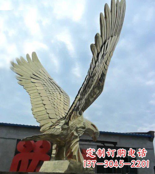 无锡不锈钢展翅的雄鹰动物广场景观雕塑