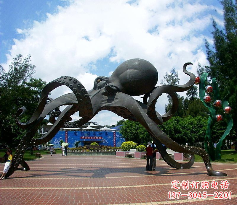 无锡不锈钢章鱼雕塑精美艺术品