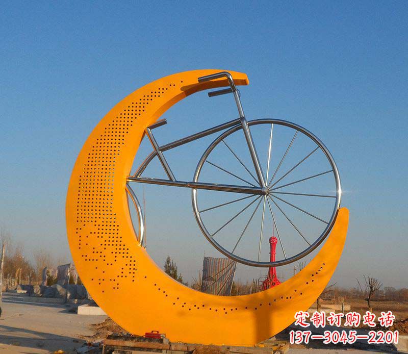 无锡不锈钢自行车雕塑一次性看到的艺术经典