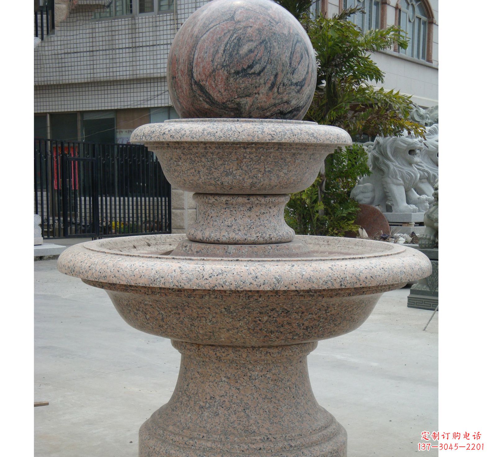 无锡财源滚滚石雕风水球喷泉雕塑 (4)