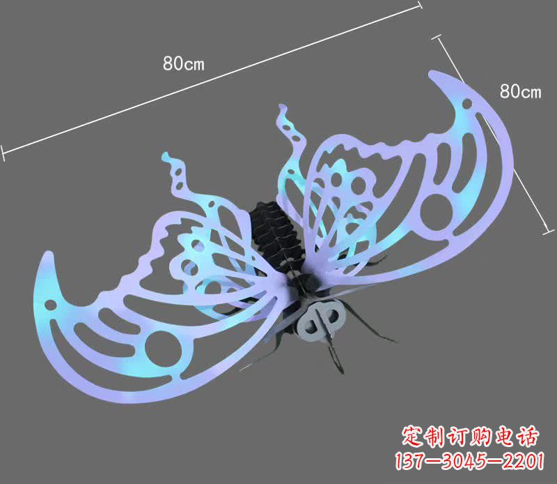 无锡彩绘不锈钢蝴蝶雕塑宛如梦幻般的艺术之作