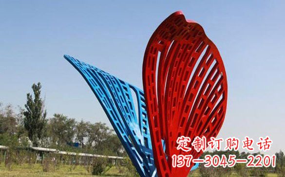 无锡彩色不锈钢抽象蝴蝶雕塑