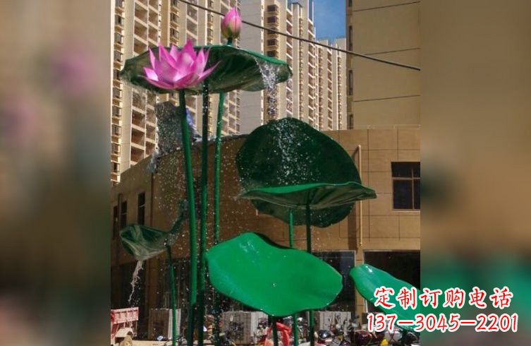 无锡彩色不锈钢荷花雕塑美丽而富有寓意