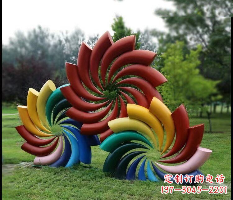 无锡彩色不锈钢风车雕塑