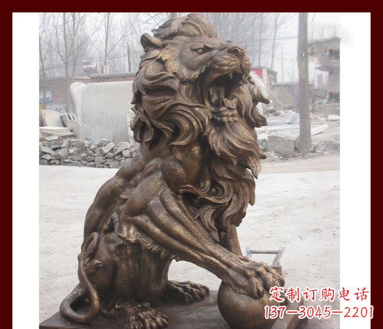 无锡传统工艺——踩球欧式狮子铜雕
