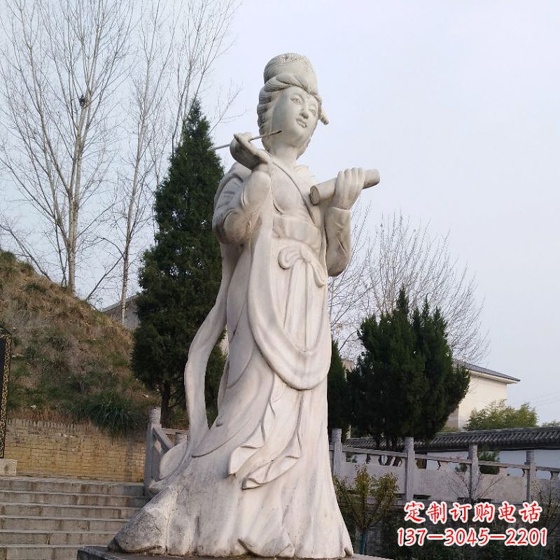 无锡蔡文姬石雕塑像-景区园林古代著名人物才女文学家雕塑