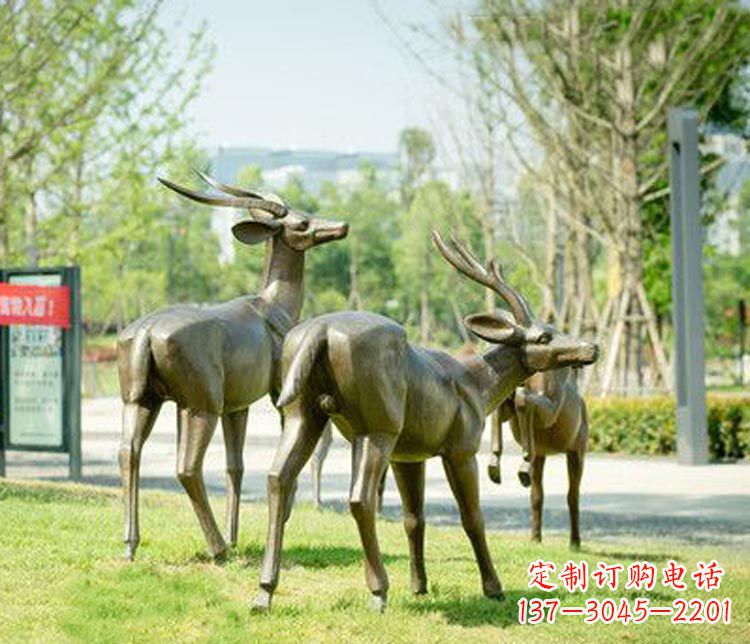 无锡藏羚羊公园羚羊铜雕