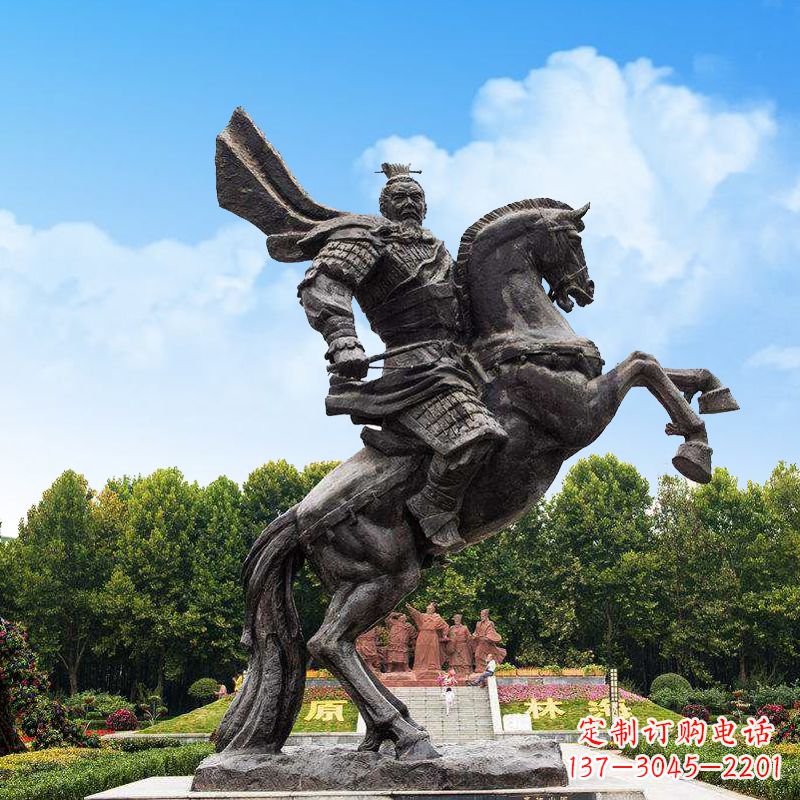 无锡曹操骑马铜雕塑像-景区历史名人古代帝王雕塑