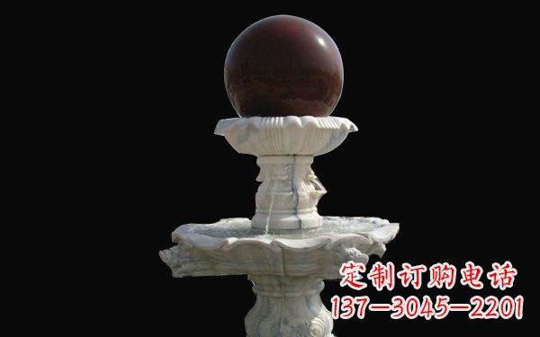 无锡草白玉风水球石雕