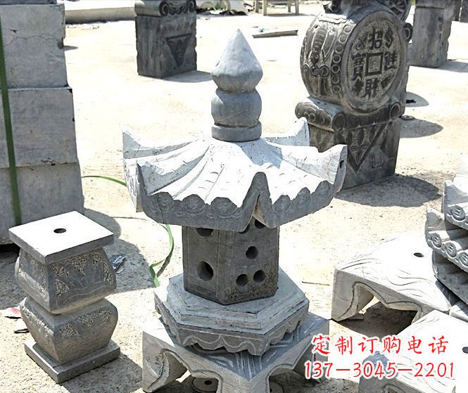 无锡草坪大理石雕塑石灯 (2)