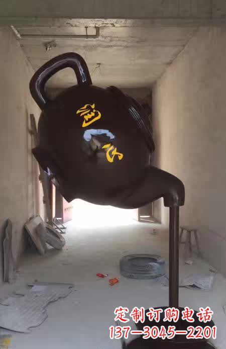 无锡精美茶壶铜雕,让你赏心悦目