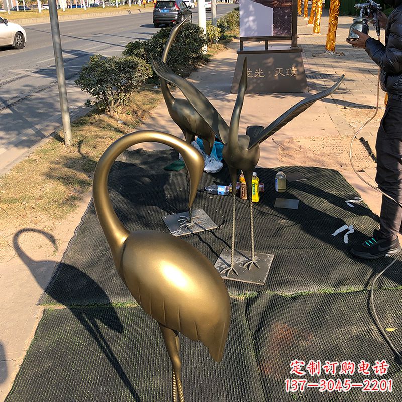 无锡成都不锈钢动物鹤雕塑