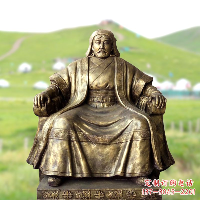 无锡成吉思汗一件经典的玻璃钢雕塑