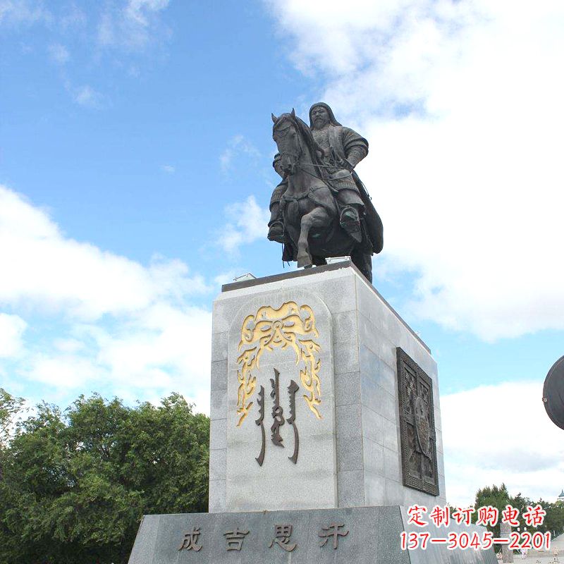 无锡成吉思汗象征英雄的铜雕塑