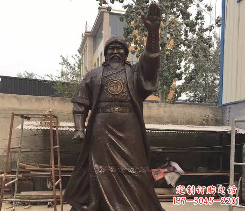 无锡传承民族英雄——成吉思汗铜雕