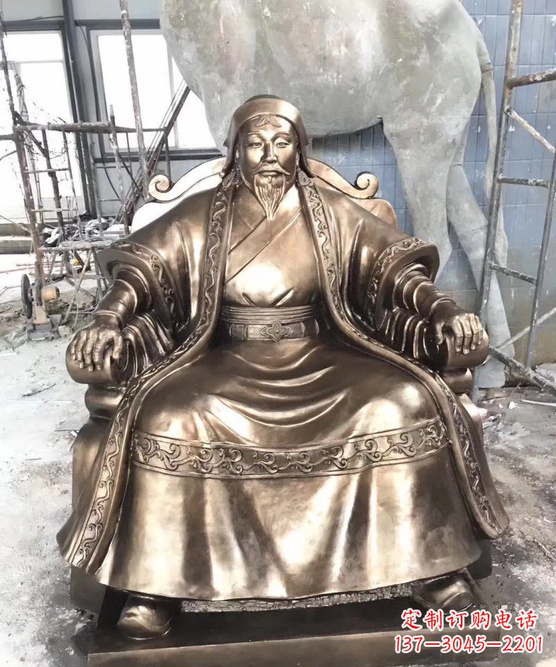 无锡成吉思汗铜雕——象征着蒙古强大力量