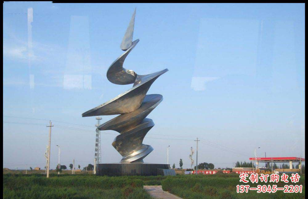 无锡城市不锈钢抽象龙卷风雕塑