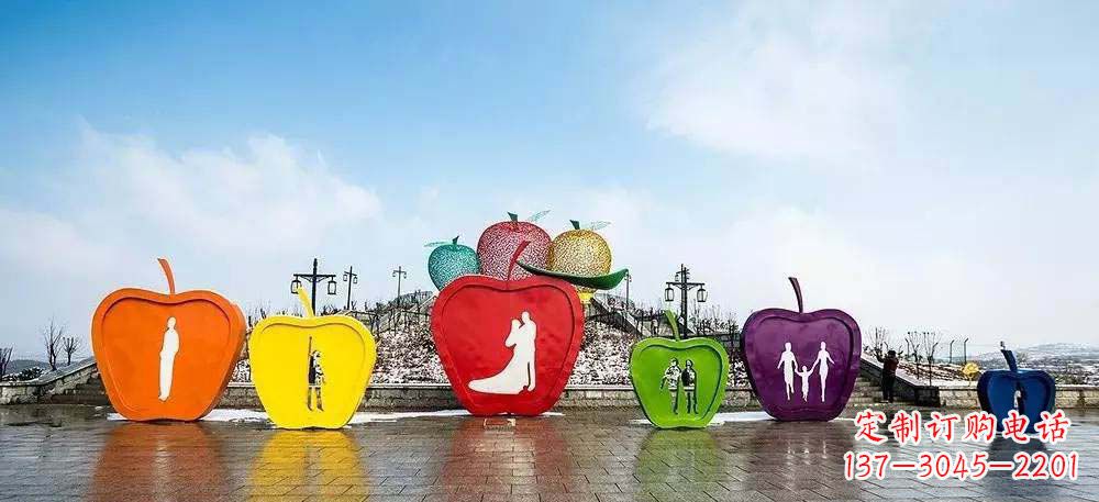 无锡城市不锈钢抽象苹果雕塑