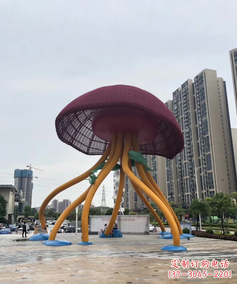 无锡城市不锈钢蘑菇景观雕塑