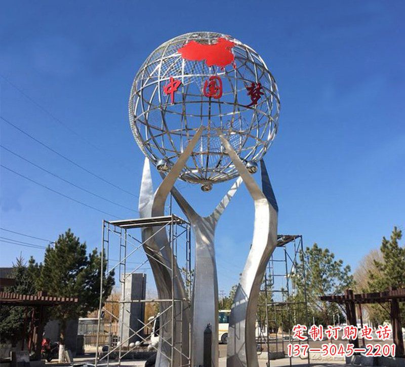 无锡城市之星——不锈钢地球仪雕塑