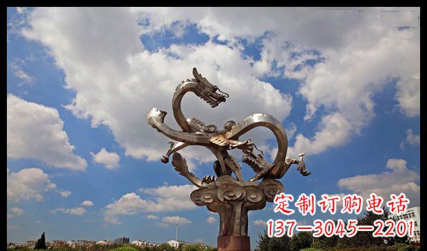 无锡城市抽象双龙雕塑