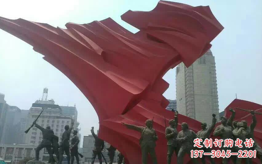 无锡大型不锈钢红军雕塑——见证历史荣光