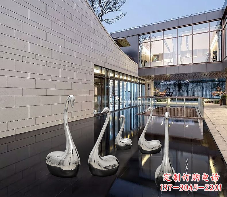 无锡抽象不锈钢天鹅雕塑