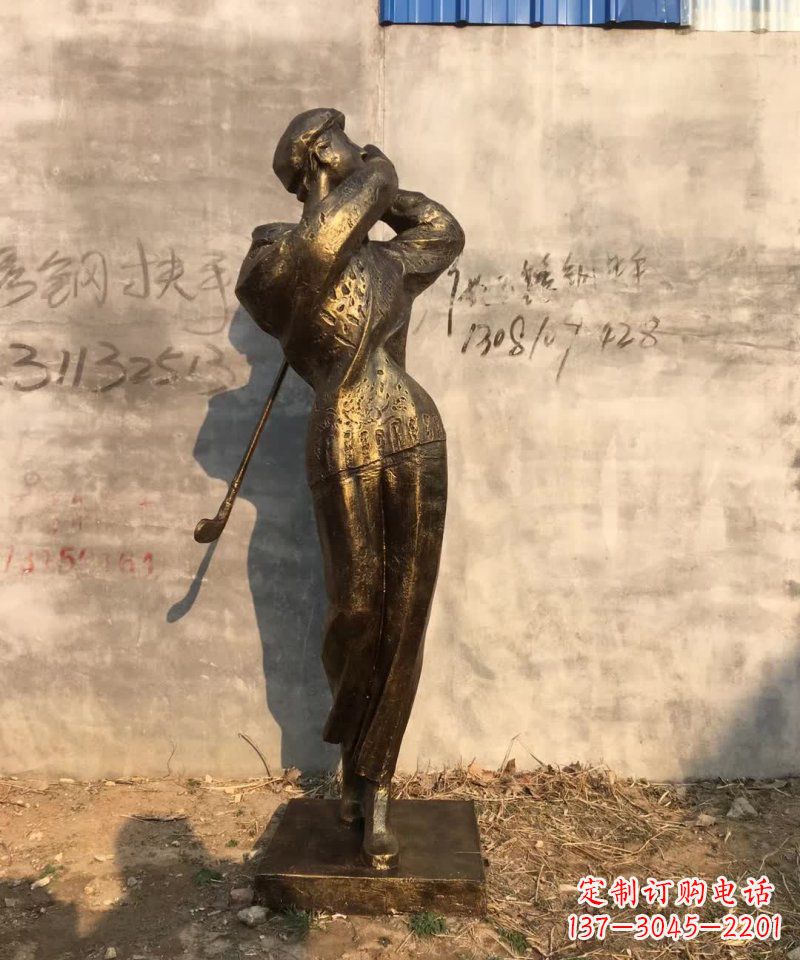 无锡抽象打高尔夫球人物铜雕 (2)