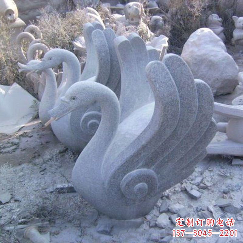 无锡抽象喷水天鹅石雕