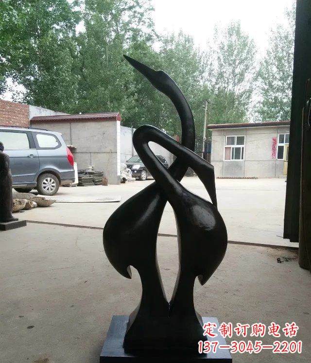 无锡抽象天鹅景观动物铜雕