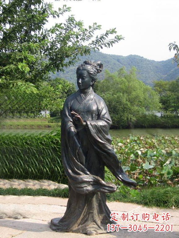 无锡春秋时期著名美女西施铜雕塑像
