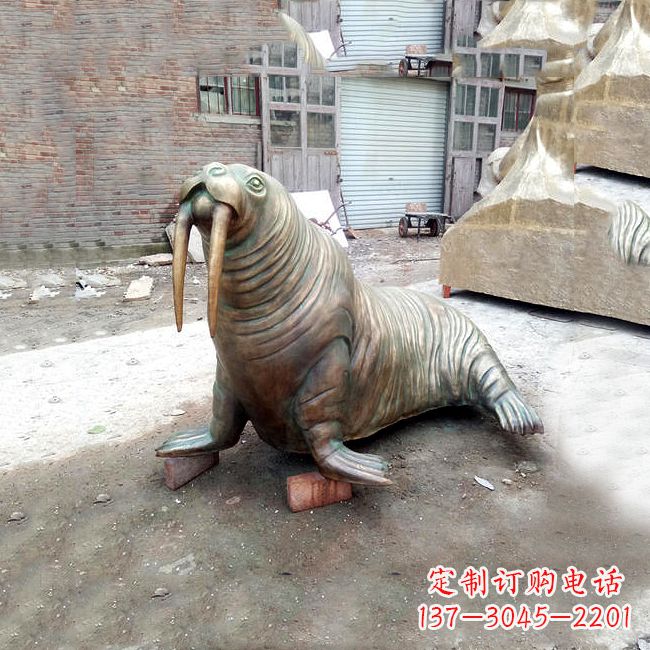 无锡纯铜海豹雕塑