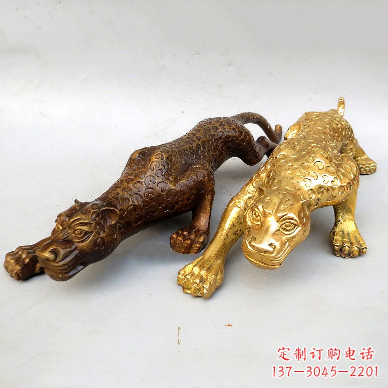 无锡纯铜金钱豹雕塑——完美结合精美工艺与珍贵文化