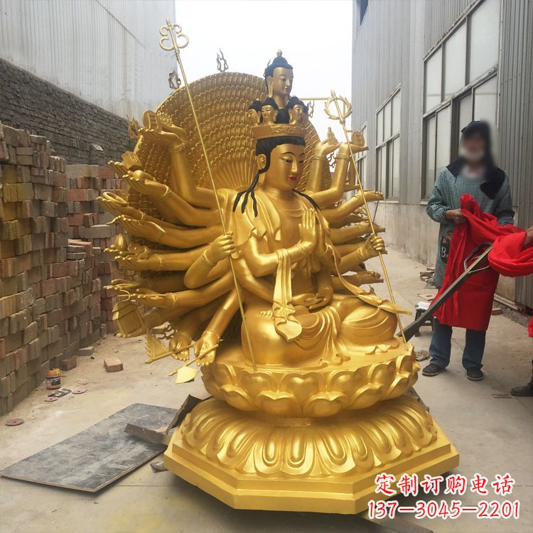 无锡纯铜鎏金千手观音