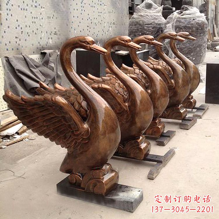 无锡纯铜喷水天鹅雕塑