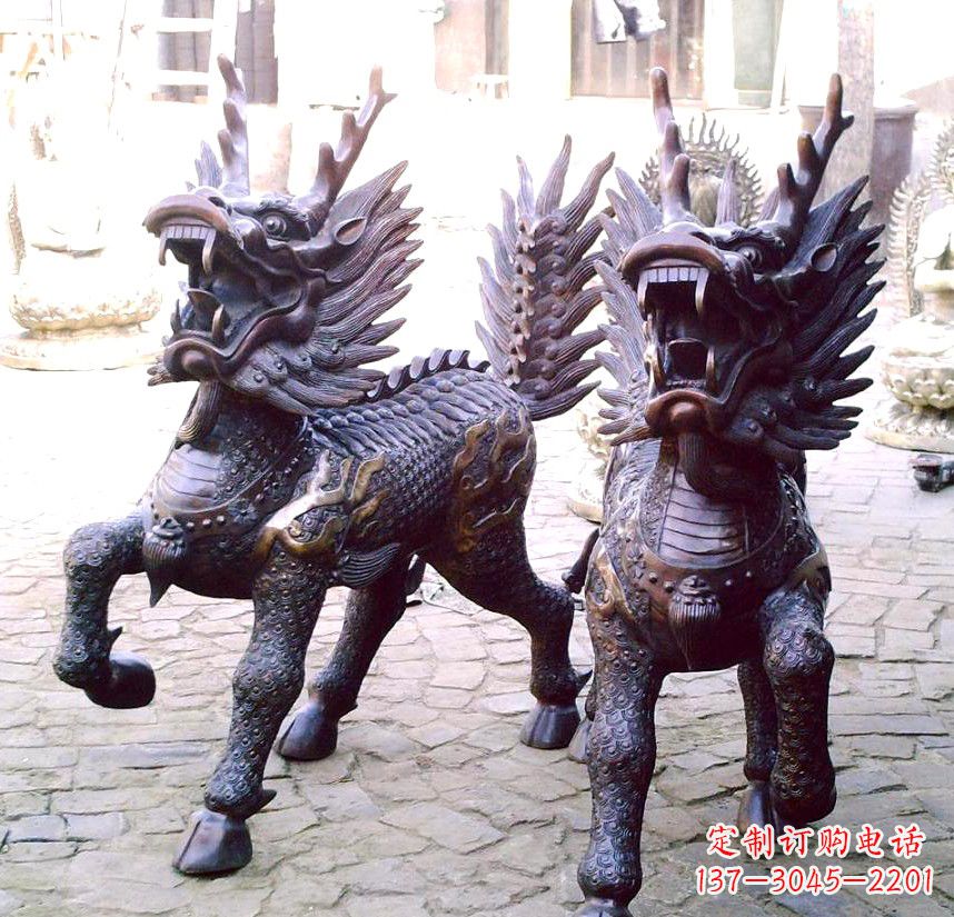 无锡精美纯铜麒麟雕塑
