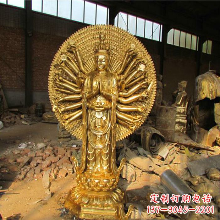 无锡纯铜千手观音铜像